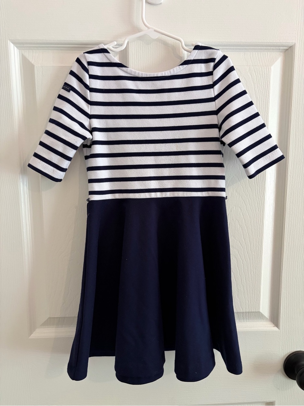 Polo by Ralph Lauren Girls Navy & White Striped Fit-and-Flare Dress - Size 6